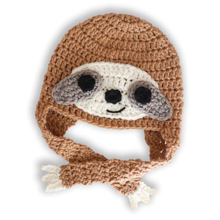 Pretty Crochet Sloth Hat Pattern