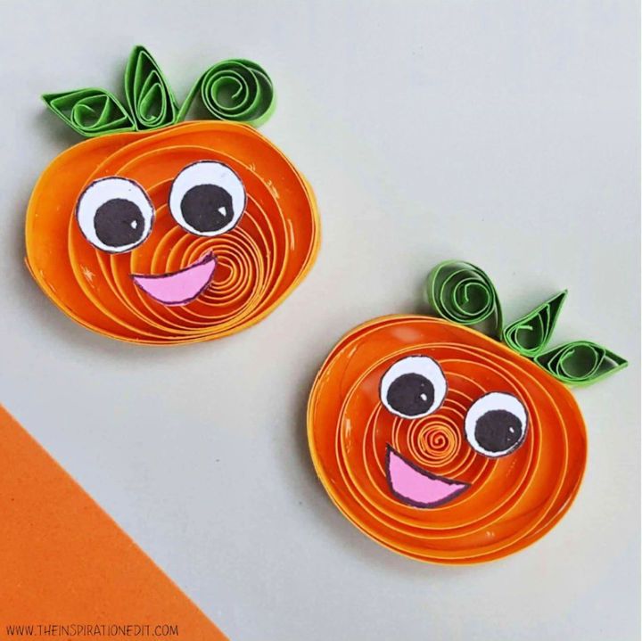 Quilled Pumpkin Halloween Craft for Kids