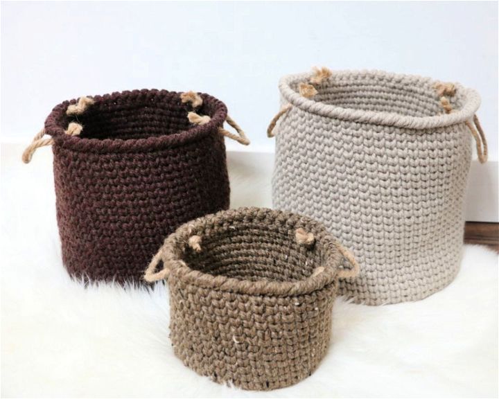 Rustic Crochet Farmhouse Style Basket Pattern