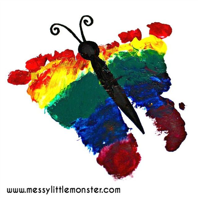 Rainbow Footprint Butterfly for Toddler