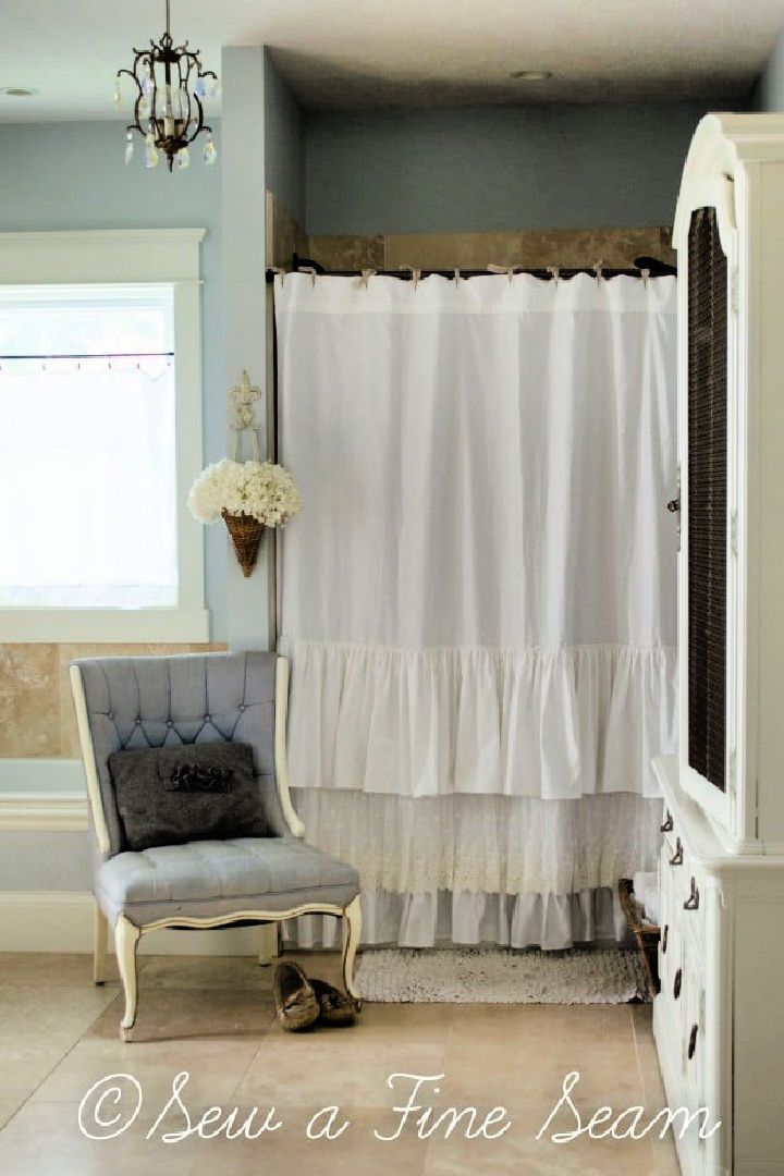 Ruffles and Lace Shower Curtain
