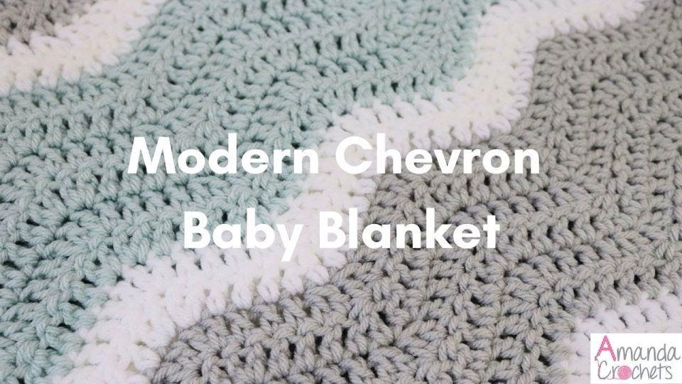 Simple Chevron Crochet Baby Blanket Pattern