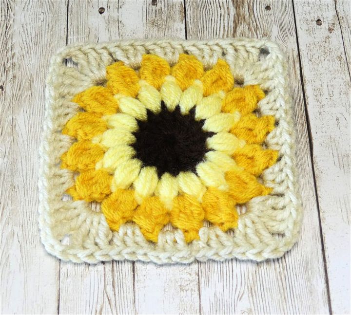 Crochet Sunflower Sunburst Granny Square Pattern