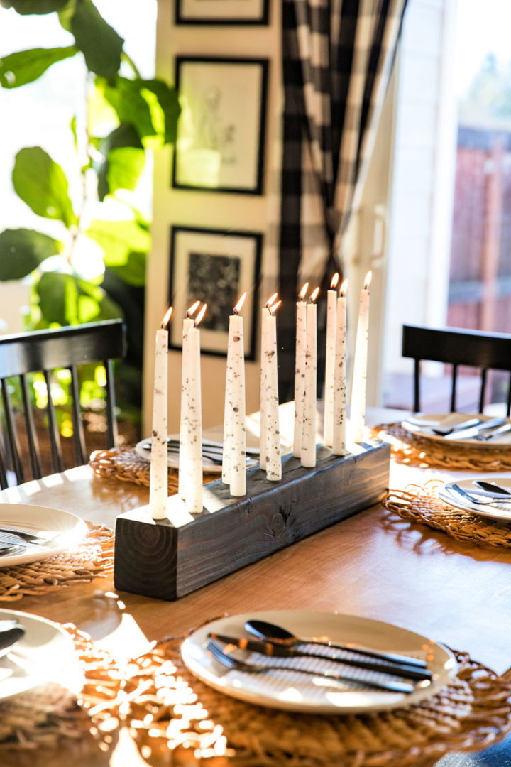 Simple Wood Block Candle Holder