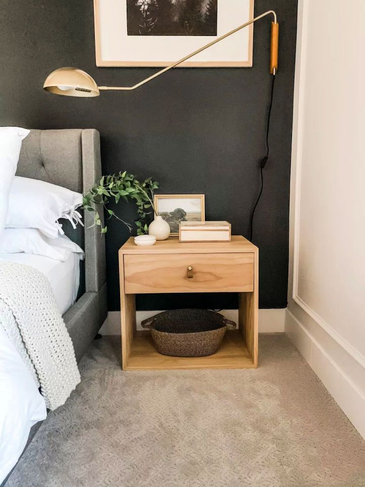 Creative Wooden Nightstand With Drawer