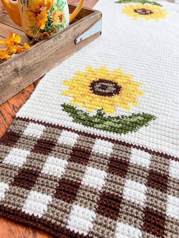 Sunflower Crochet Pattern Free Crochet Table Runner Pattern