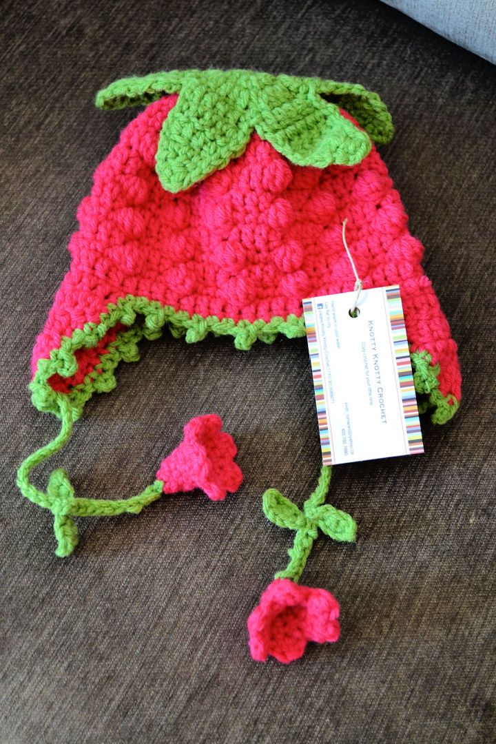 Sweet Crochet Strawberry Hat Patrern