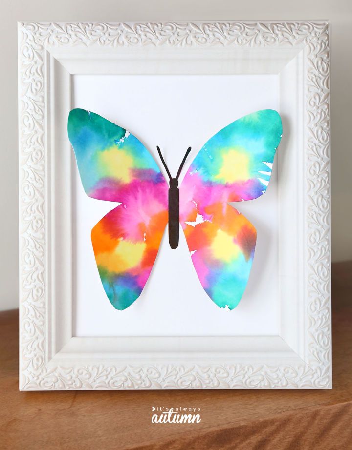 Homemade Tissue Paper Butterfly Art for Adults