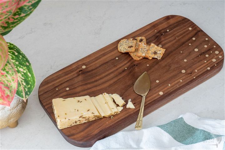 Walnut Cutting Board With Brass Inlay