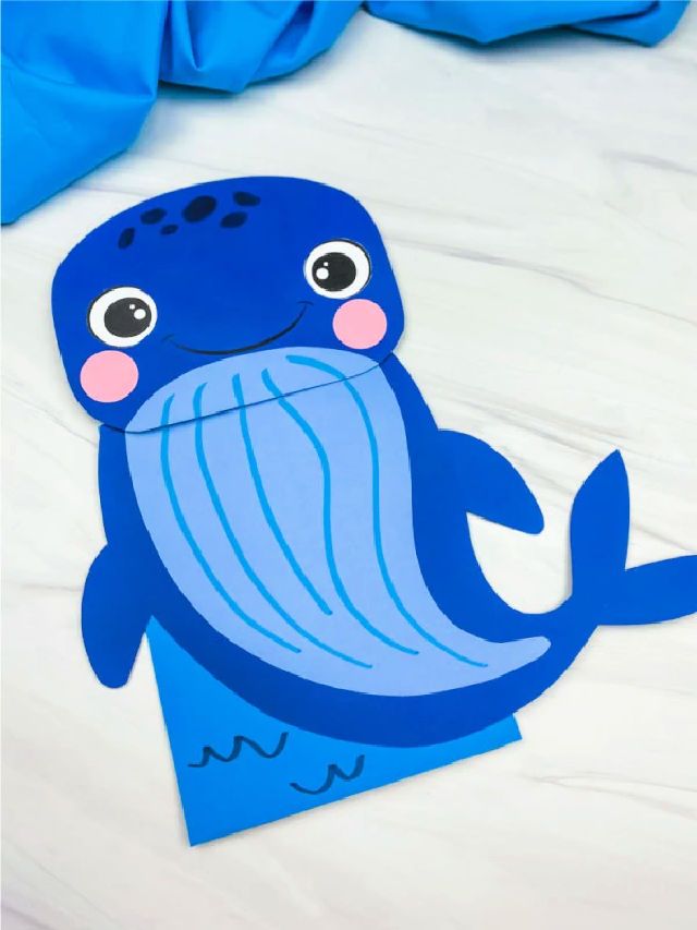 Quick Whale Paper Bag Craft for Toddlers
