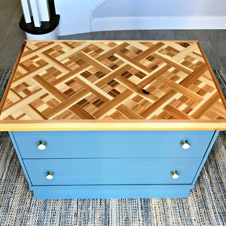 Beautiful DIY Wood Mosaic Table Top