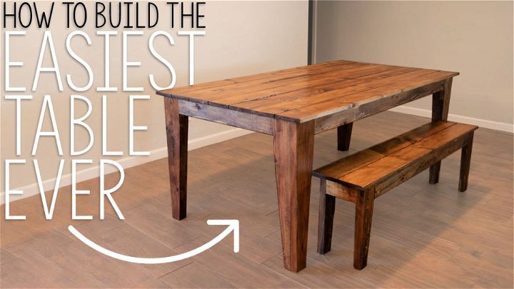 DIY Big Wood Kitchen Table