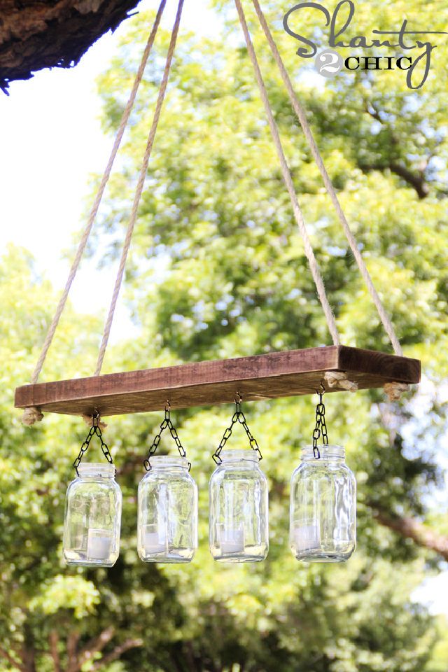 Build Your Own Outdoor Mason Jar Chandelier for $10