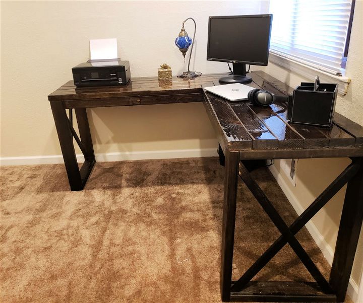 Build a L Shaped Office Desk Using 2x4s