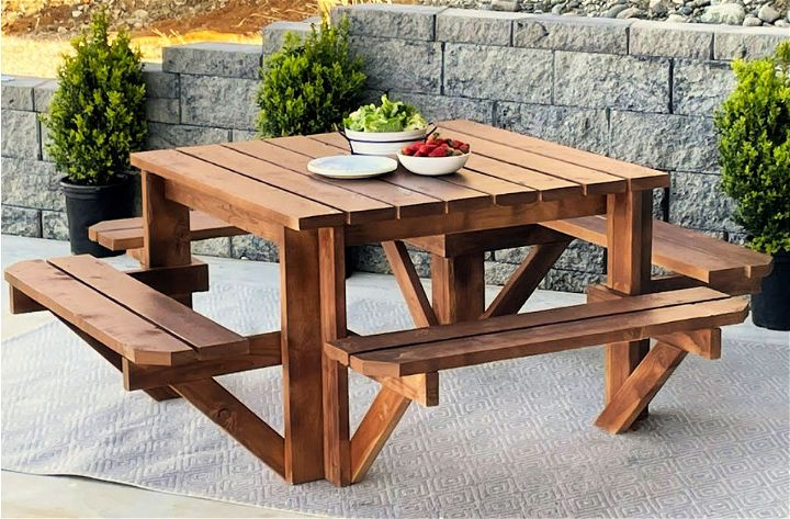 Build a Picnic Style Square Dining Table