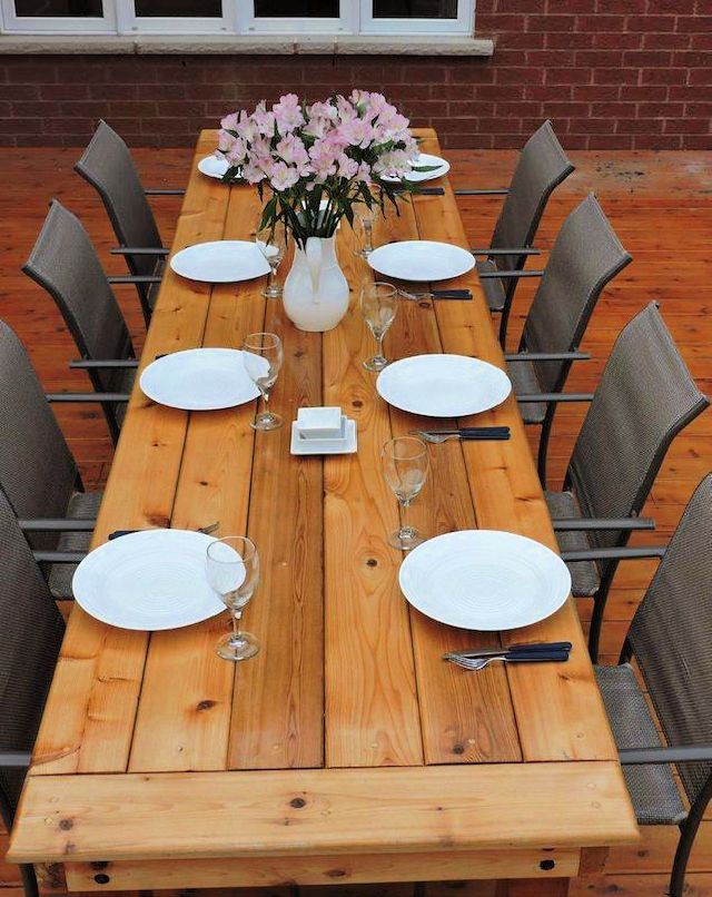 Build a Wooden Patio Harvest Table