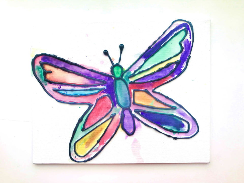 Butterfly Art With Watercolors and Hot Glue for Beginners