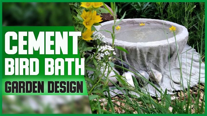 Cement Birdbath Idea for Garden