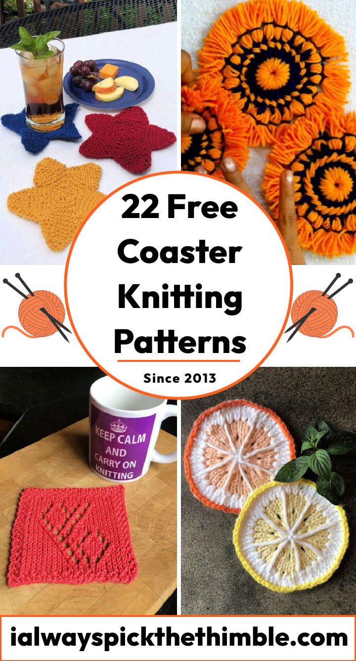 15 Free Knitting Coaster Patterns - Best of the Best