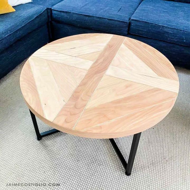 Coffee Table Top Makeover Using Plywood Scraps