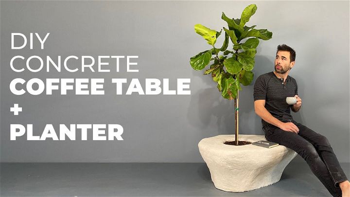 Concrete Planter Coffee Table and Planter