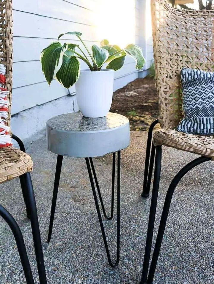 Concrete Side Table for Porch