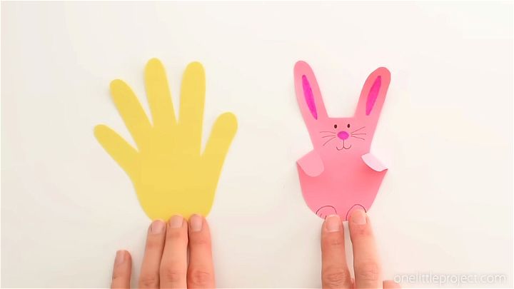 Construction Paper Handprint Bunnies Craft