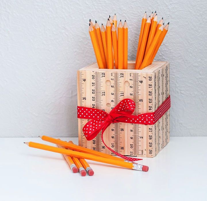 Cool Ruler Pencil Holder Out of Scrap Wood