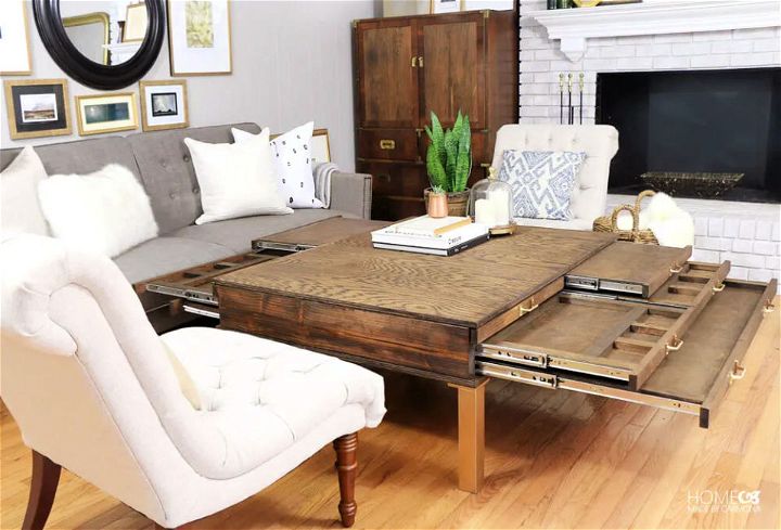 Creative DIY Coffee Table With Pullouts