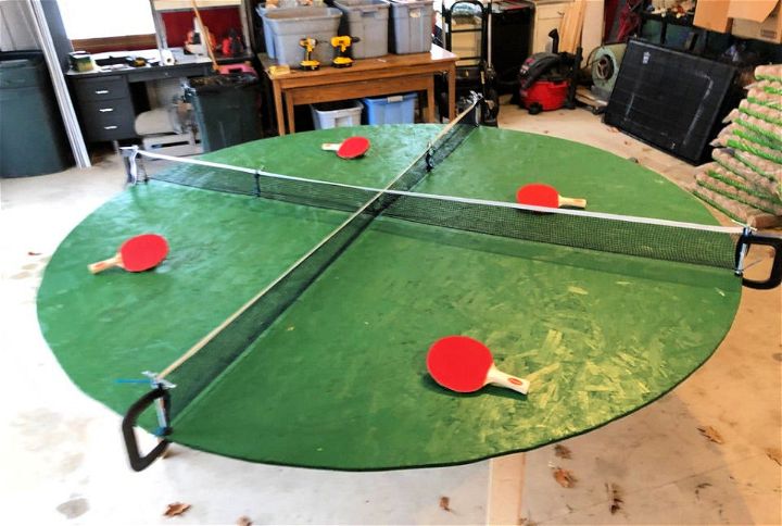 Creative Four Person Circular Ping Pong Table