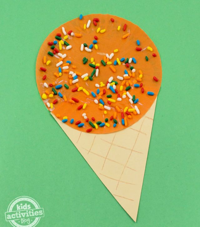 Cupcake Liner Ice Cream Cone Art