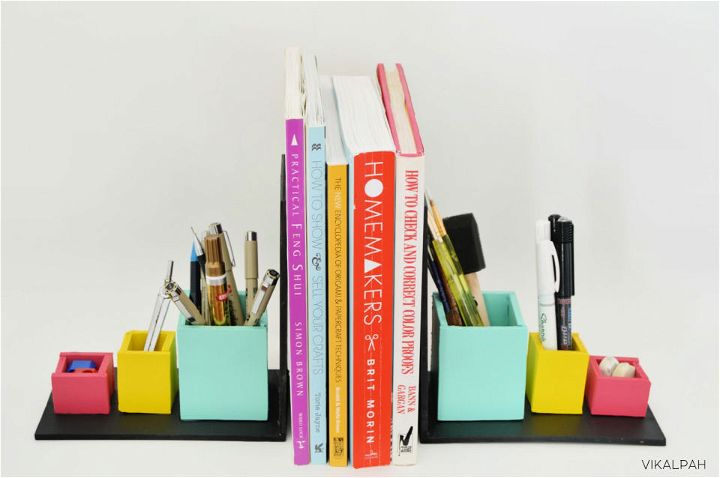 DIY Bookends With Organizers