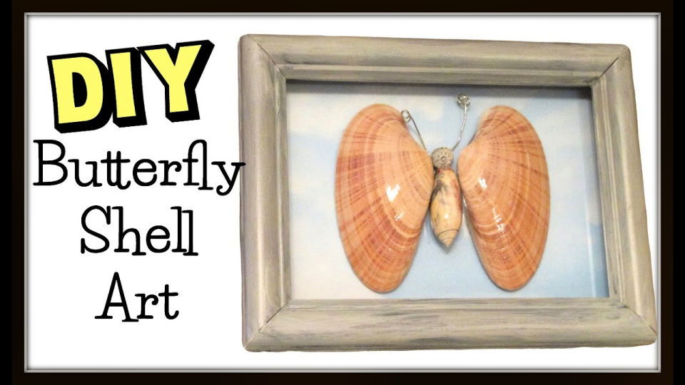 Handmade Butterfly Seashell Art