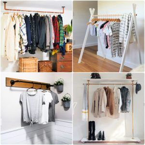 30 homemade DIY clothes rack ideas to make