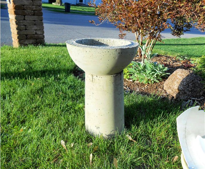 DIY Concrete Birdbath for Less Than Six Dollars