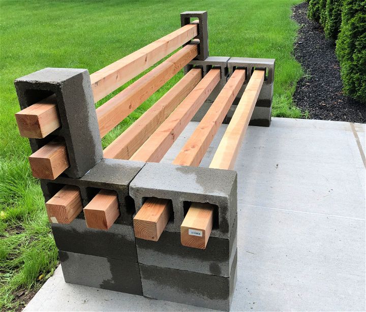 DIY Concrete Block Bench