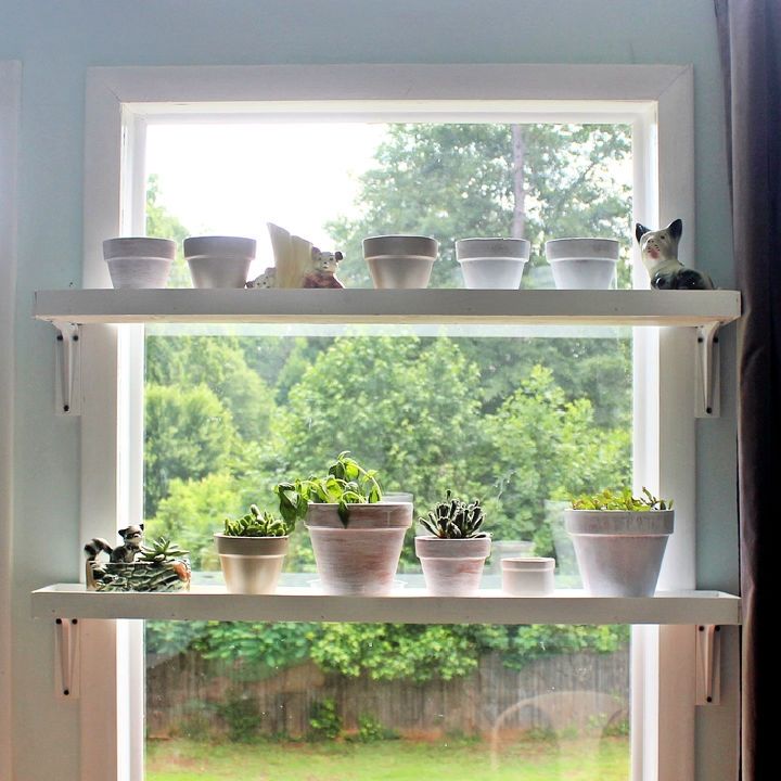 Custom DIY Window Plant Shelf