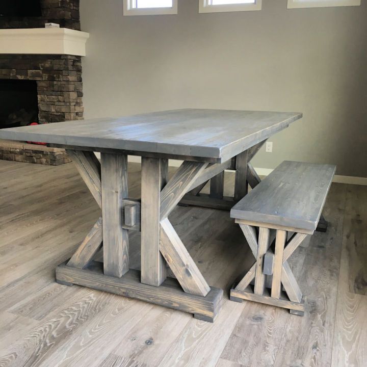DIY Dining Table With Bench
