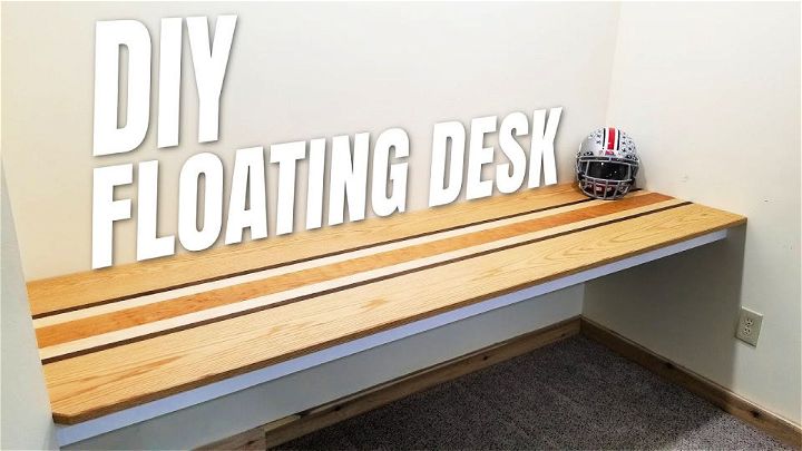 DIY Full Wall Floating Desk