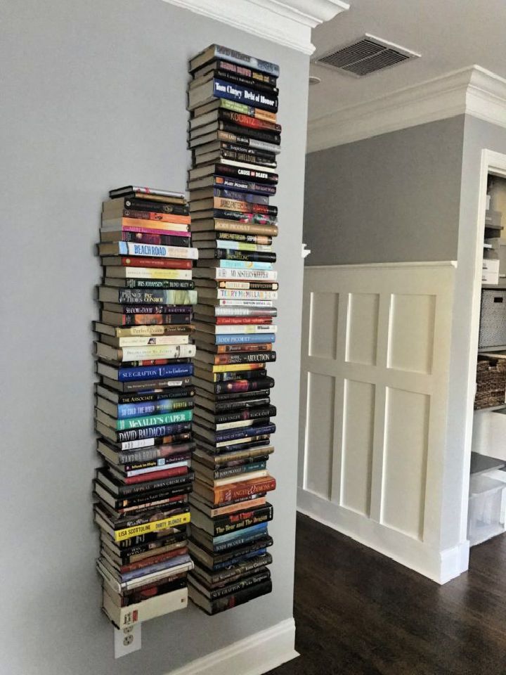 DIY Invisible Floating Book Shelves