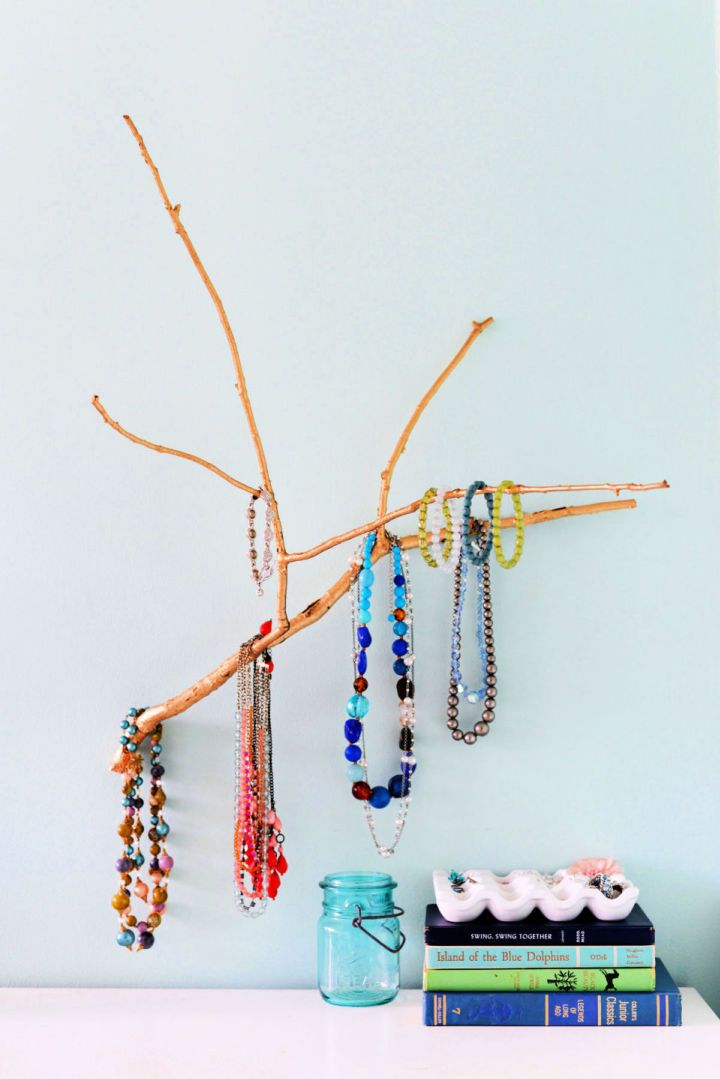 DIY Jewelry Holder from a Branch