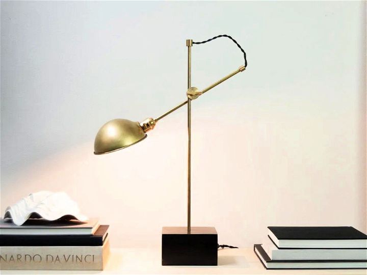 Modern DIY Brass Wood Table Lamp