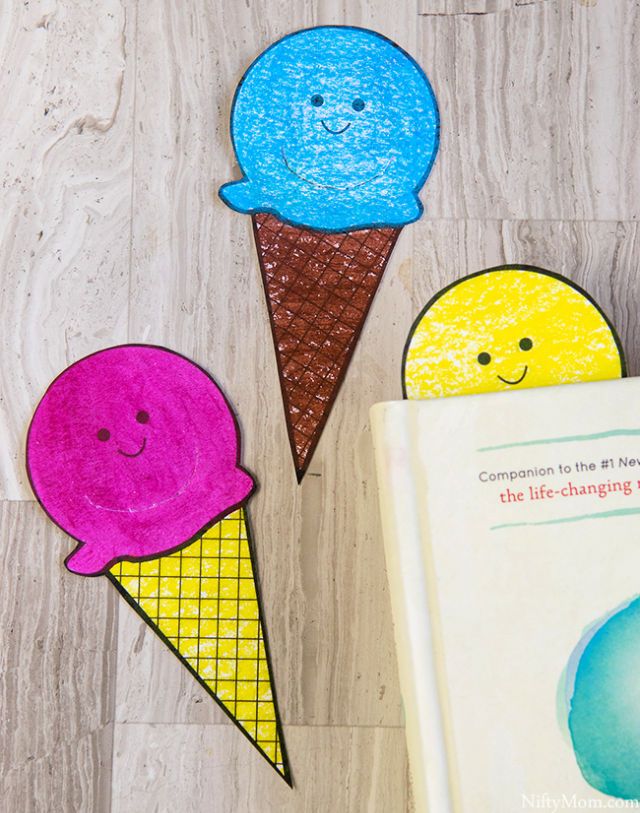 DIY Scented Ice Cream Cone Bookmarks