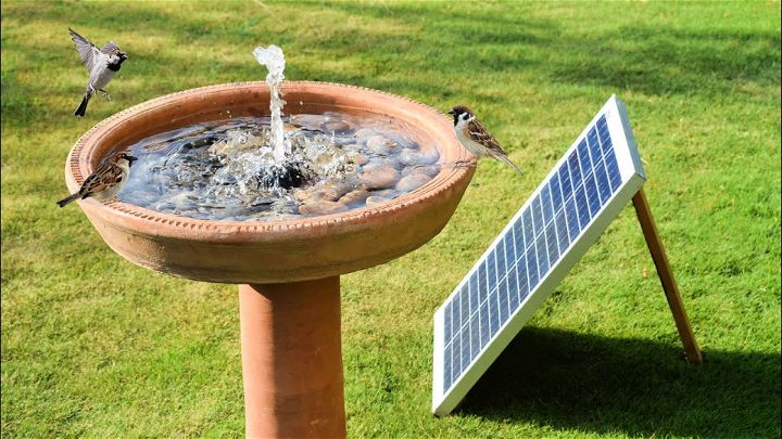 DIY Solar Fountain Garden Birds Bath 