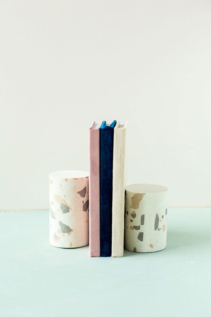 DIY Terrazzo Concrete Book Ends