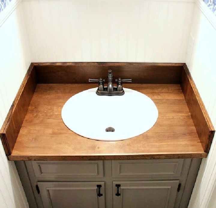 DIY Wood Bathroom Countertop 1