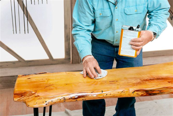 DIY Wood Slab Into a Top Table Idea
