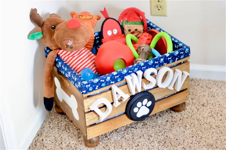 Homemade Wooden Crate Toy Box for Dogs
