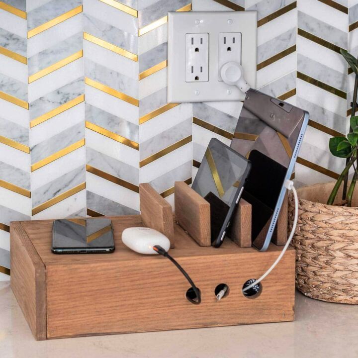 DIY Wooden Family Charging Station for Multiple Devices