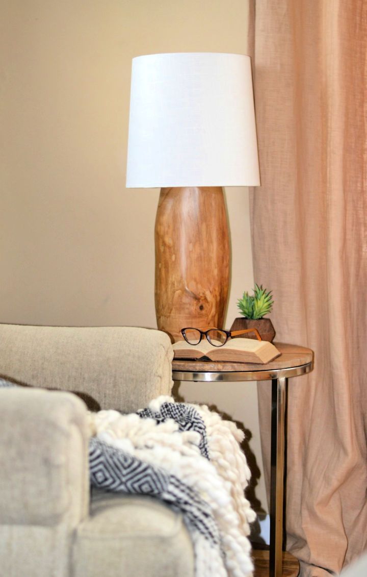 DIY Natural Wood Tree Stump Lamp
